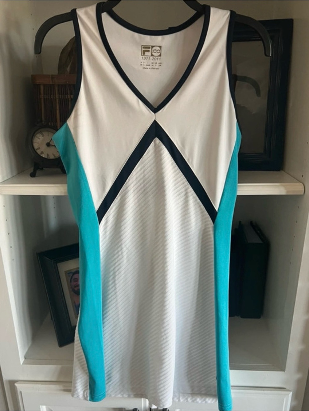 Tennis Dress White Blue Fila Womens S